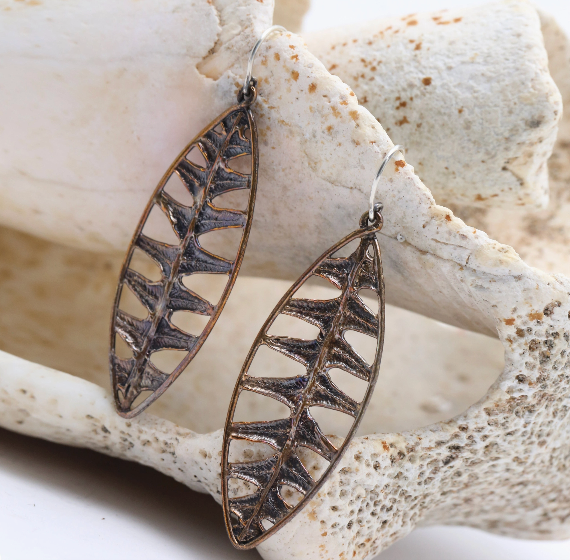 Warm Lopez Fern Medium French Hook Earrings