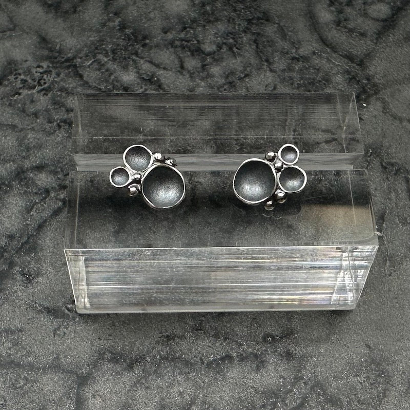 Sea Foam Post Earrings in Dark Silver - Heart of the Home LV