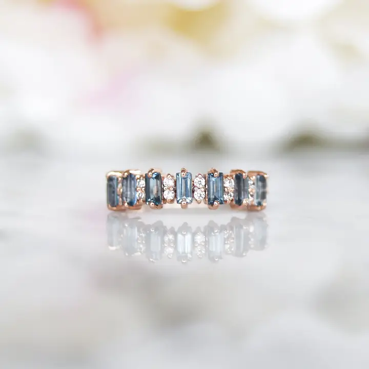 Rose Gold London Blue Topaz Canary Ring - Heart of the Home Inc