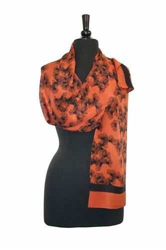 Copper Pine Silk Crepe Scarf - Heart of the Home LV