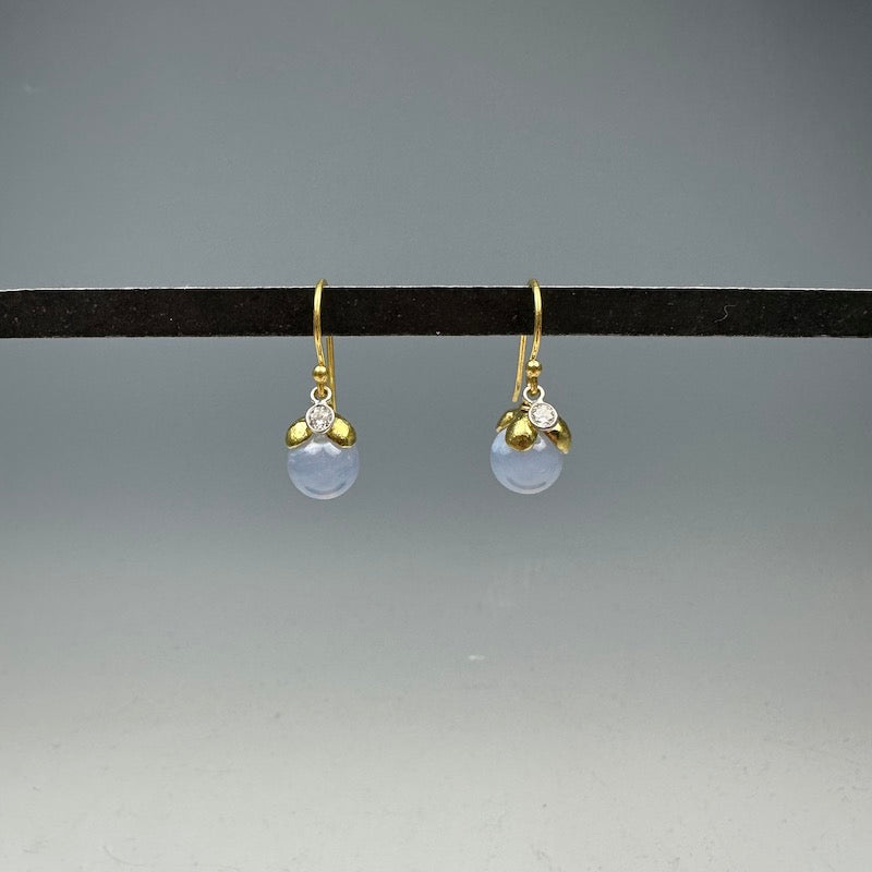 Berry Bloom Earrings in Vermeil and Lace Agate - Heart of the Home LV