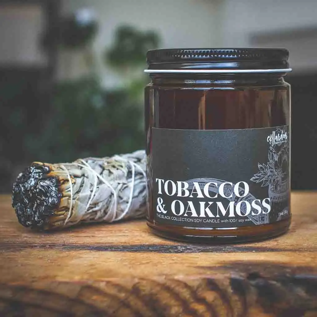 Tobacco & Oakmoss 7.5oz Jar Candle - Heart of the Home Inc