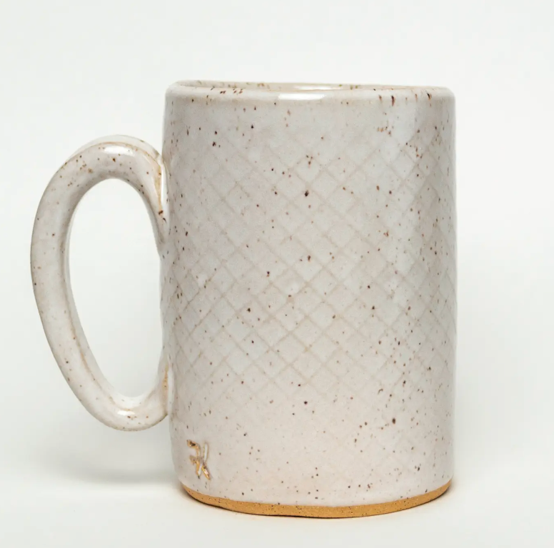 Goldfinch Pattern Handmade Ceramic White Mug - Heart of the Home Inc