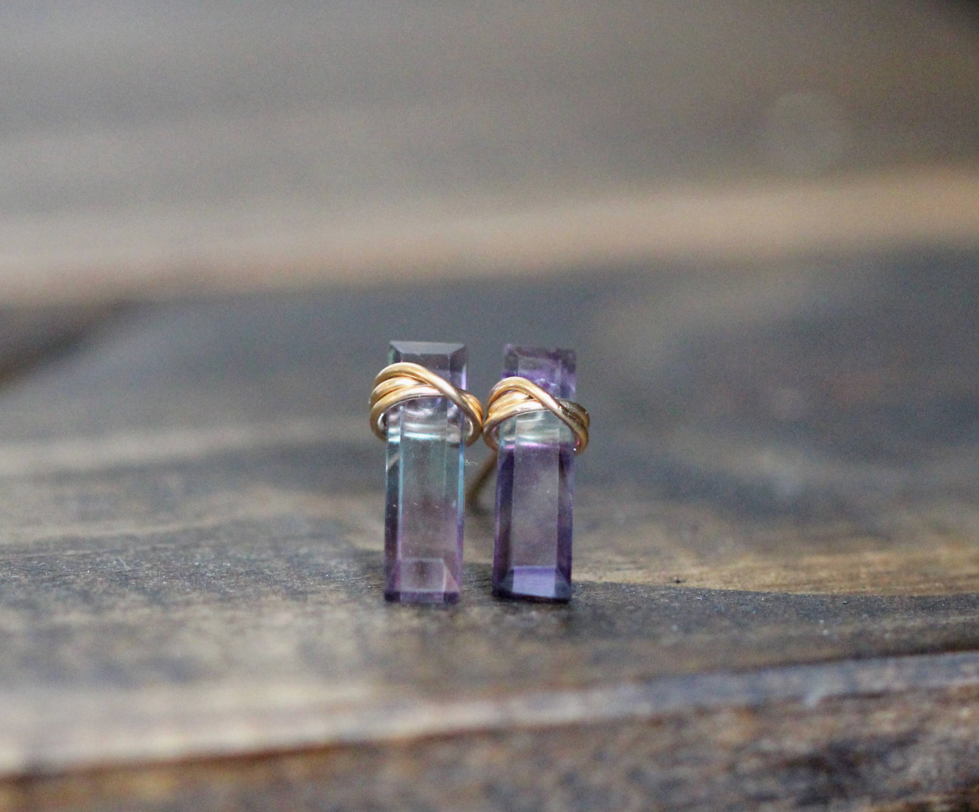 Bar Stud Earrings in Fluorite - Heart of the Home Inc