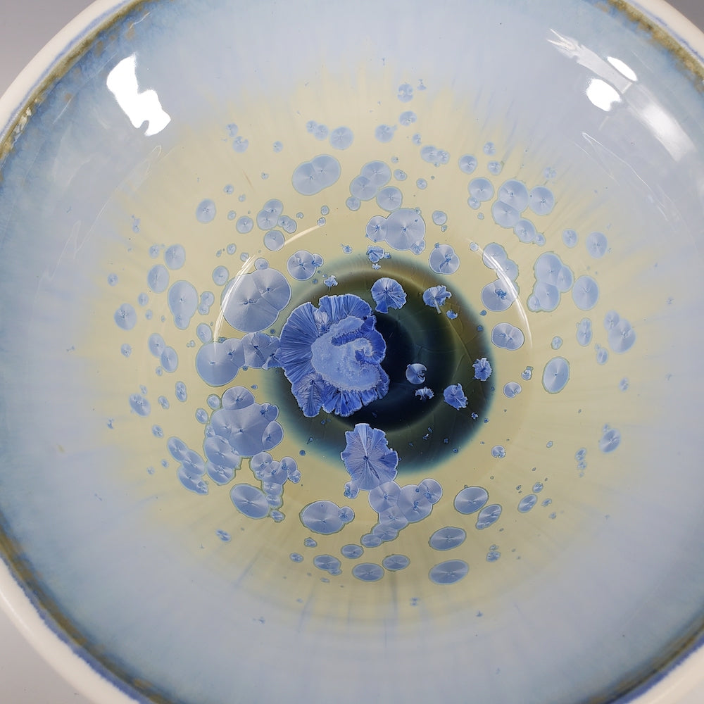 Small Serving Bowl in Ivory White Blue - Heart of the Home PA