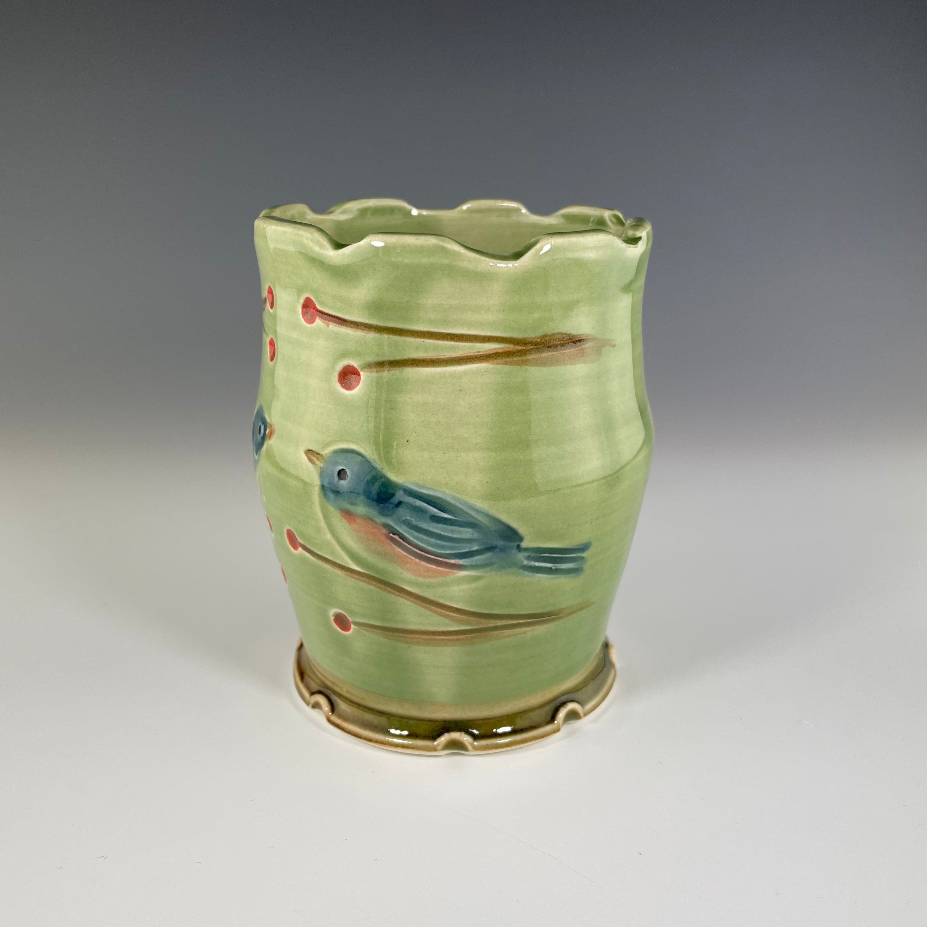 Bluebird Tumbler/Vase Green - Heart of the Home PA