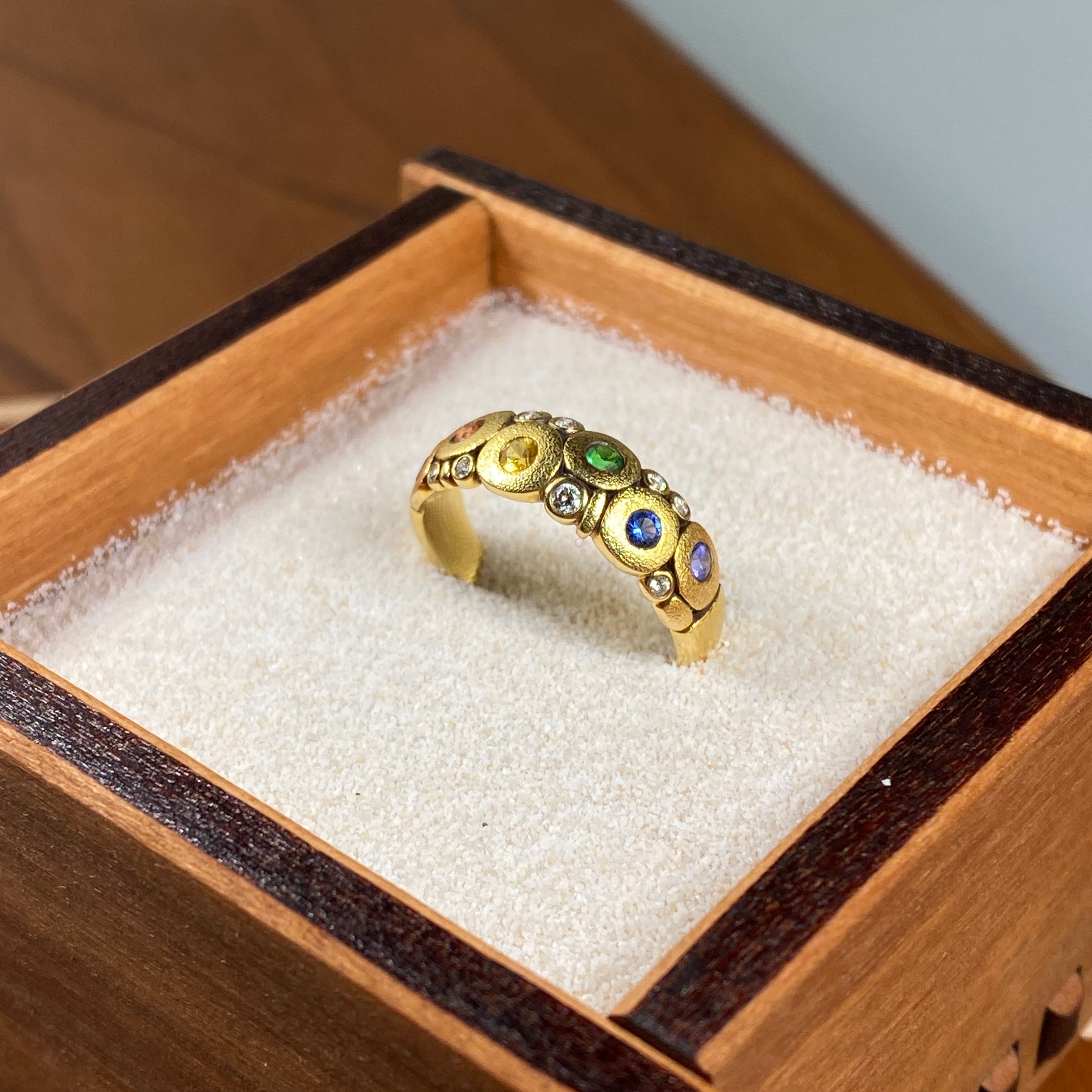 Candy Ring in Gold with Rainbow Sapphires - Heart of the Home PA