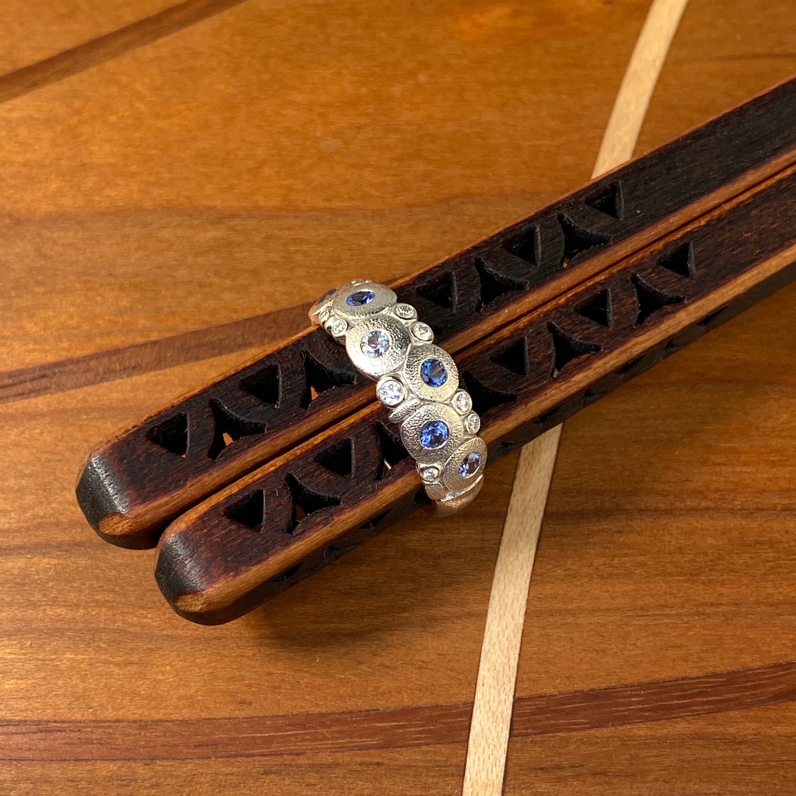 Candy Ring in Platinum with Blue Sapphire - Heart of the Home PA