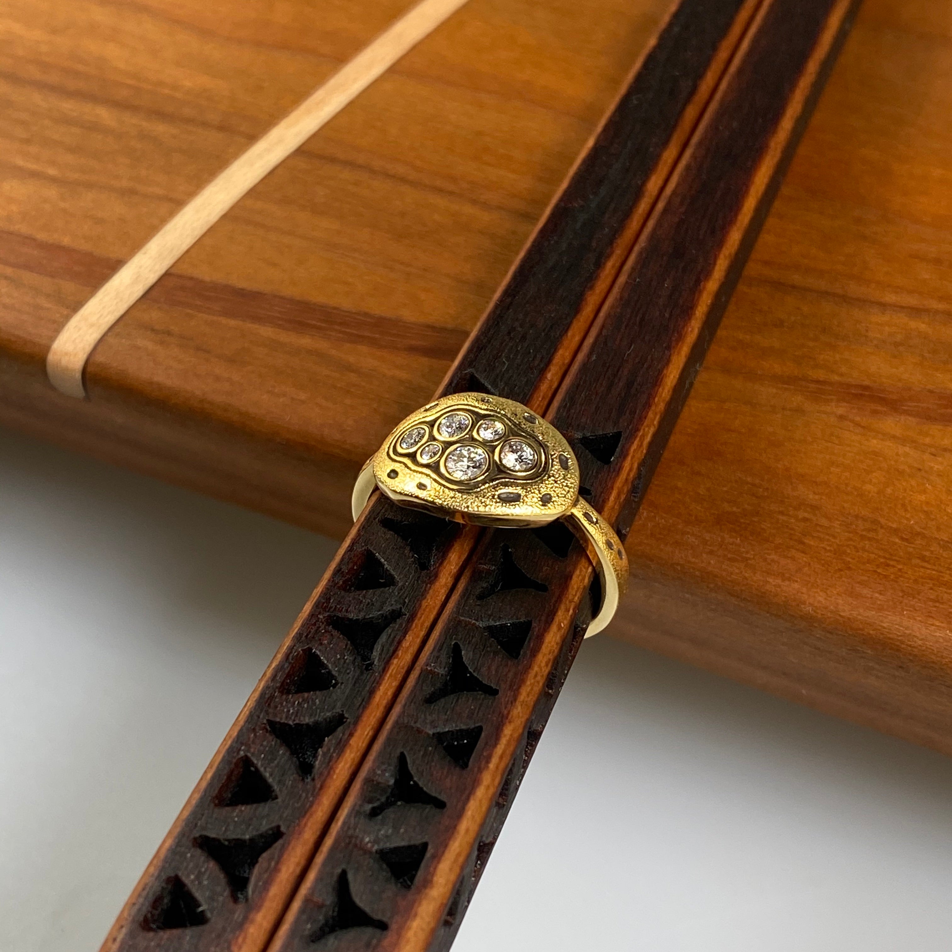 Little Pool Ring in Gold with White Diamond - Heart of the Home PA