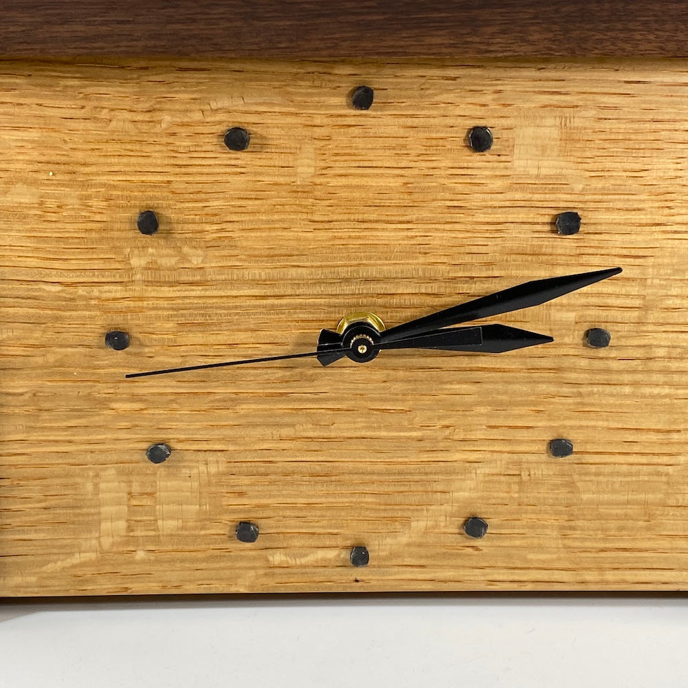 Prairie Mantel Clock in Walnut and Oak - Heart of the Home PA