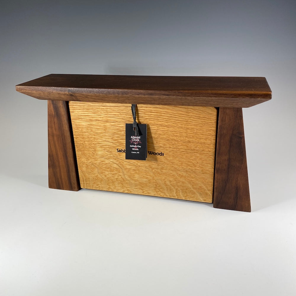 Prairie Mantel Clock in Walnut and Oak - Heart of the Home PA