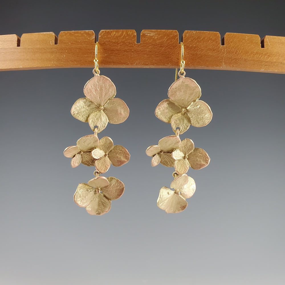 Hydrangea Long Shower Earrings - Heart of the Home PA
