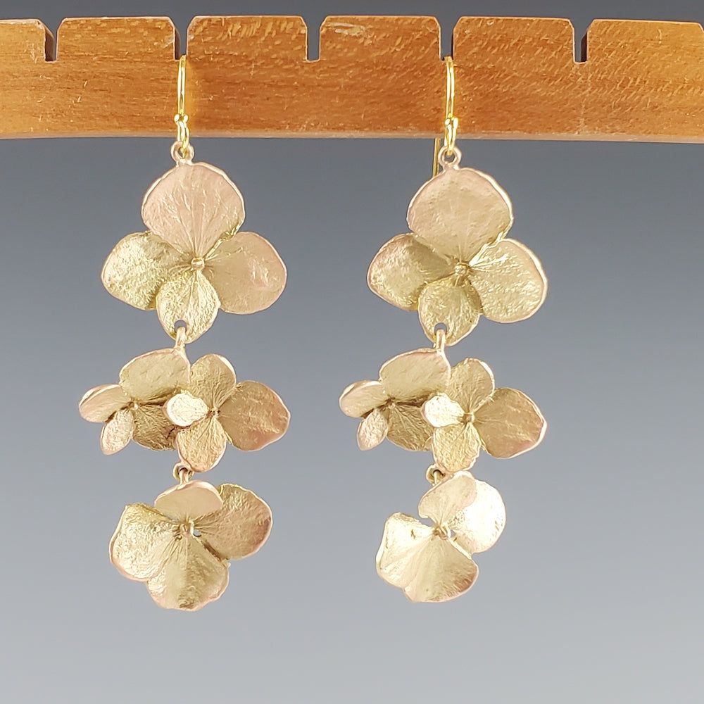 Hydrangea Long Shower Earrings - Heart of the Home PA