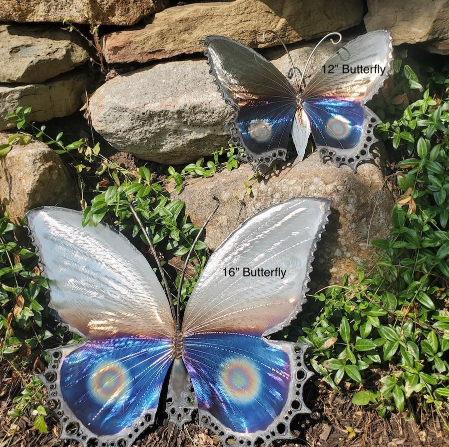 Blue Butterfly Eye Spot Medium Wall Sculpture - Heart of the Home PA