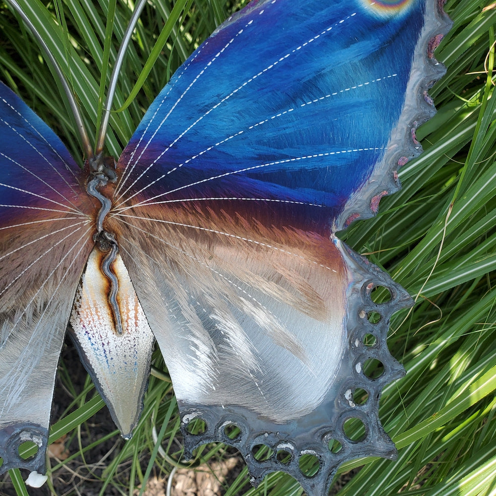 Small Lace Edge Butterfly Garden Stake - Upper Eye Spot - Heart of the Home PA