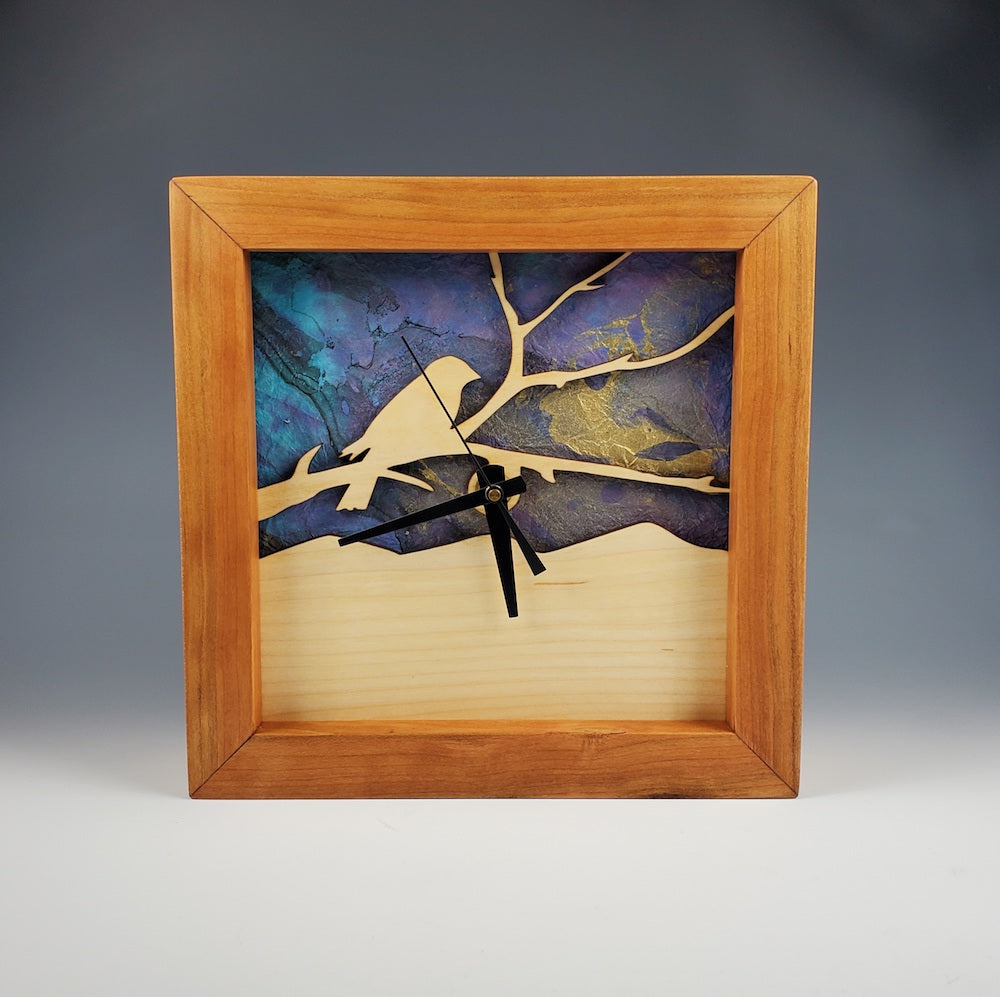 Box Clock - Bird on a Branch - Heart of the Home PA