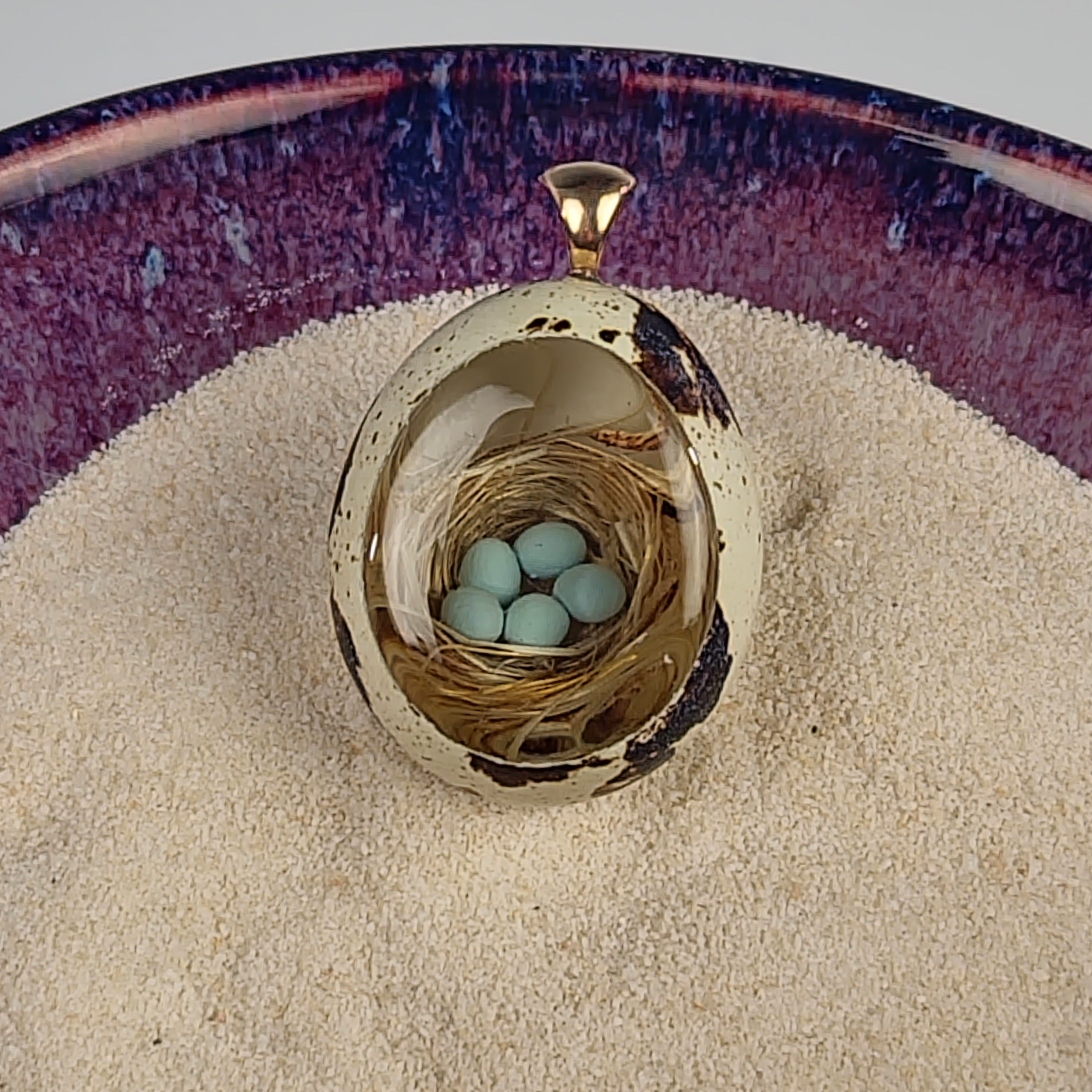 Robin's Nest (of 5 Eggs) Quail Egg - Heart of the Home PA