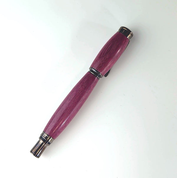 Handmade Wood Pen, Purpleheart Wood, Chrome selling Metal, Wooden Pen, Rollerball Pen