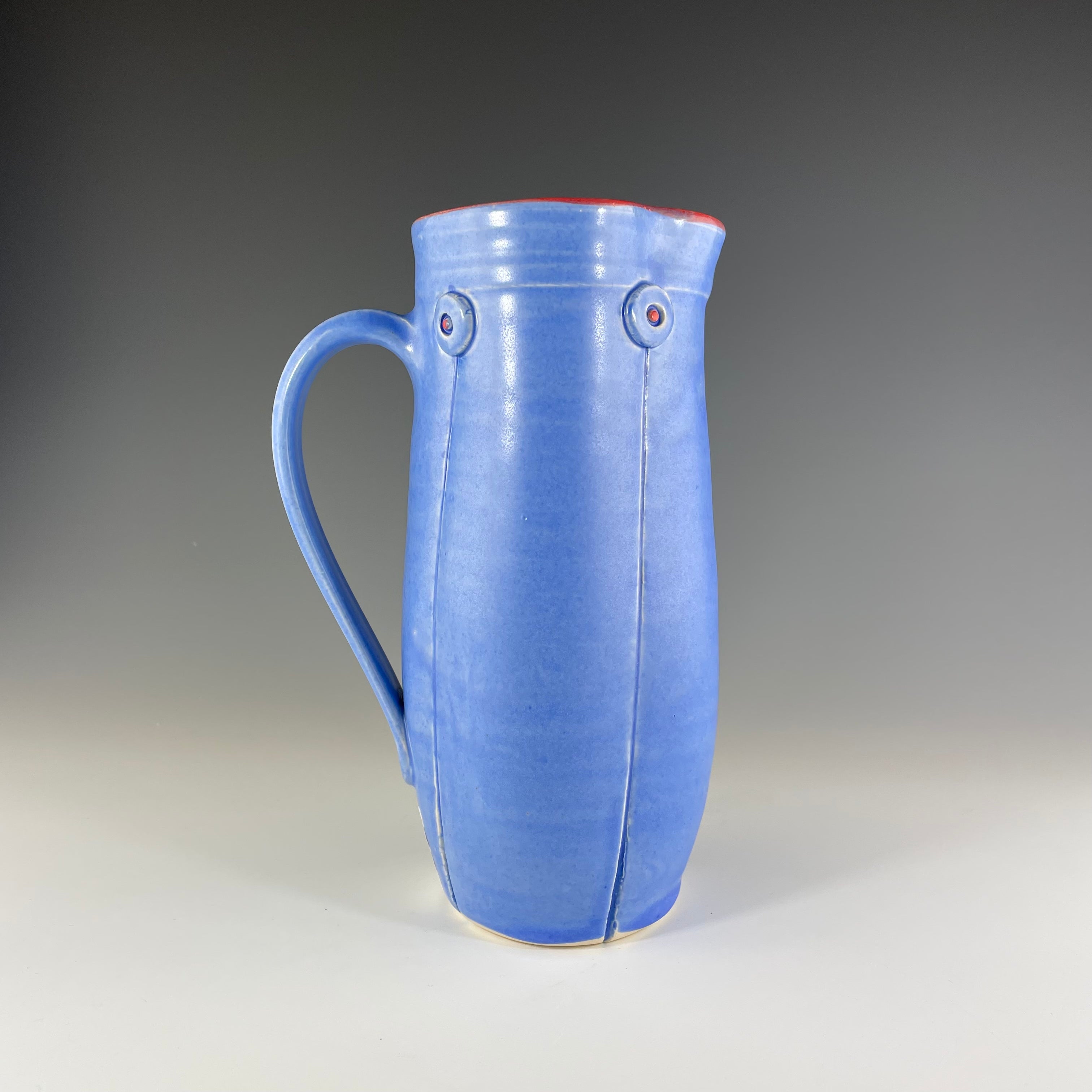 Button Pitcher in Blue - Heart of the Home PA