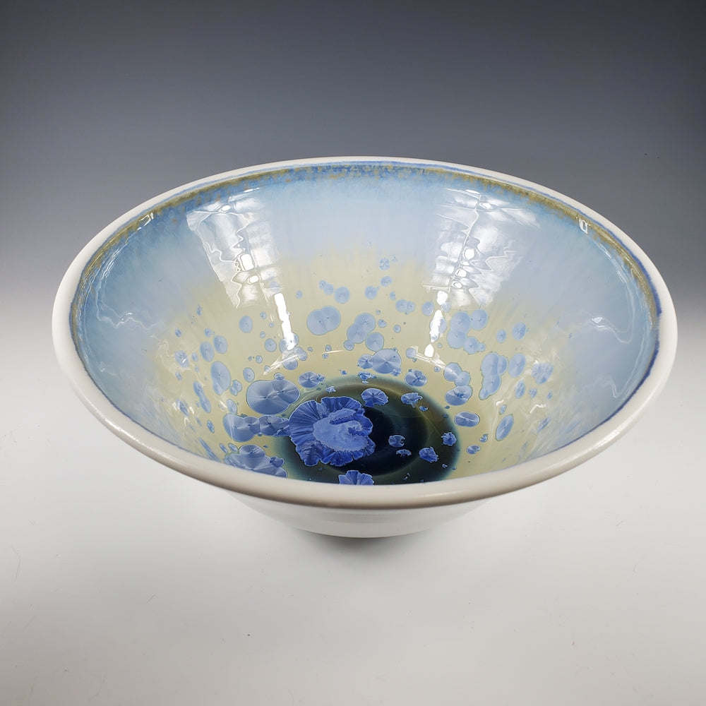 Small Serving Bowl in Ivory White Blue - Heart of the Home PA