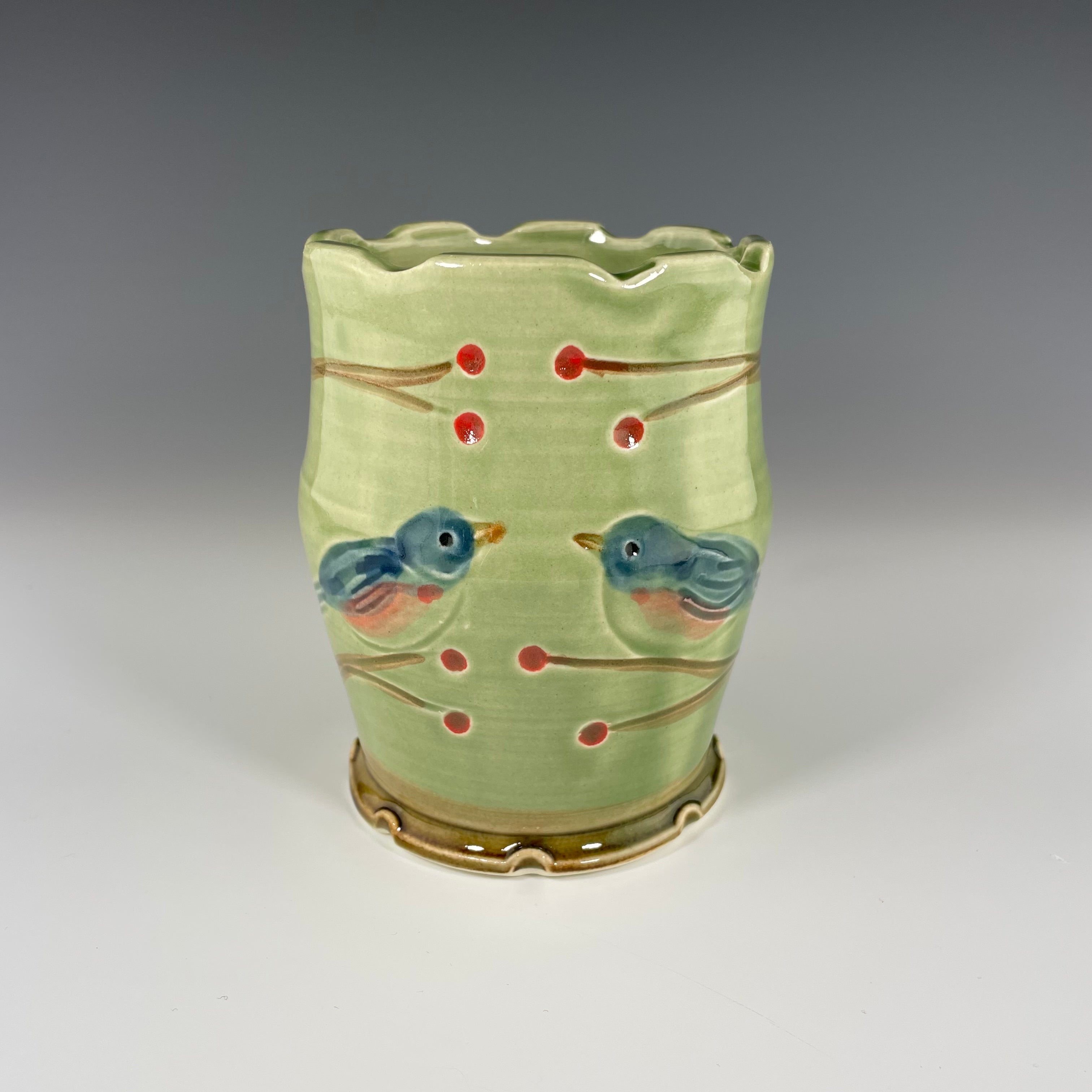 Bluebird Tumbler/Vase Green - Heart of the Home PA