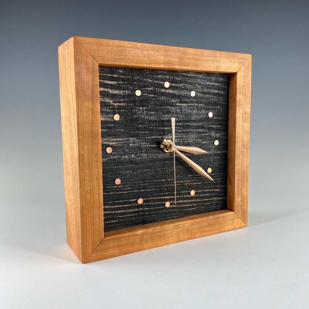 Cherry Box Clock in Black and Copper - Heart of the Home PA