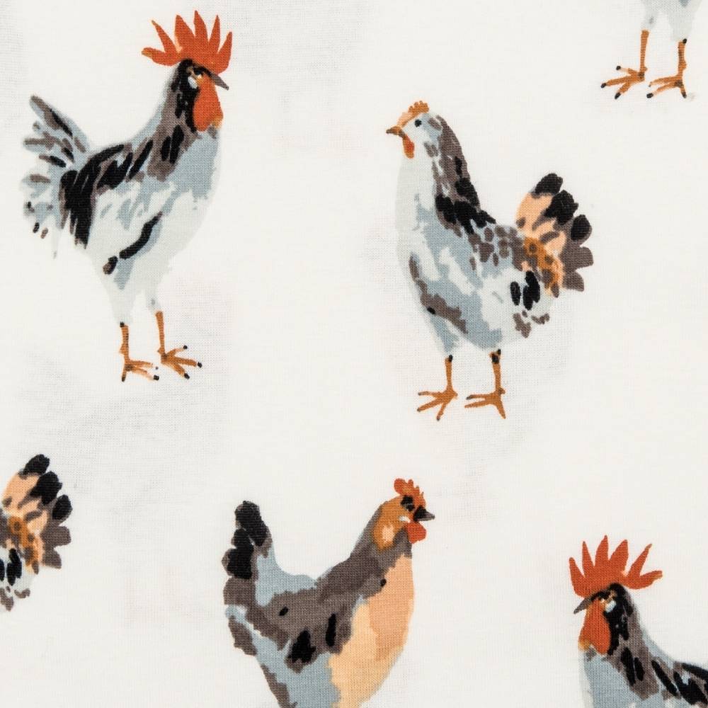 Organic Cotton Kerchief Bib in Chicken - Heart of the Home PA