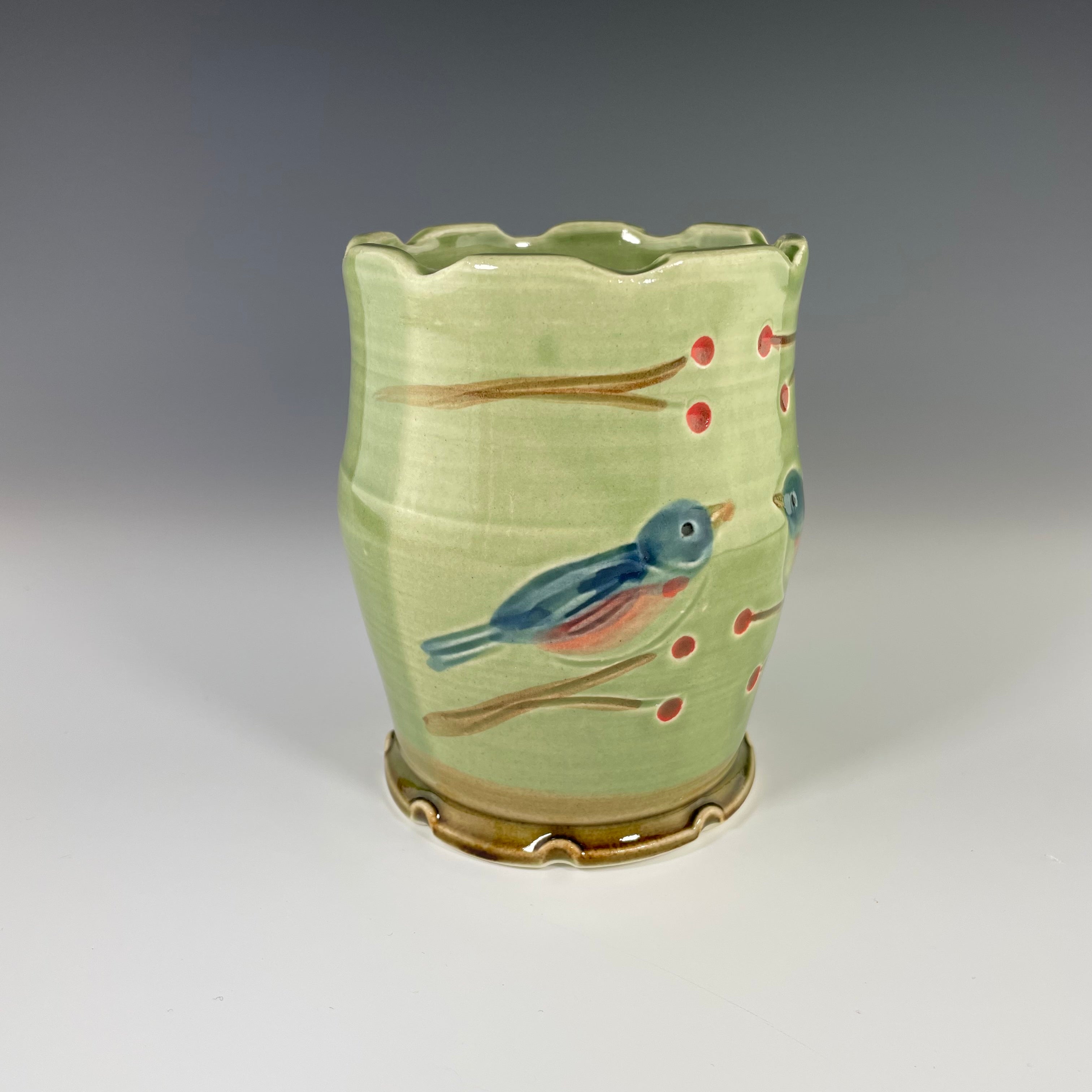 Bluebird Tumbler/Vase Green - Heart of the Home PA