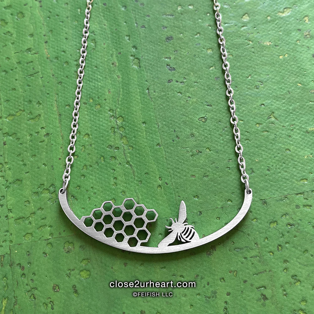 Bee and Honeycomb Necklace - Heart of the Home PA