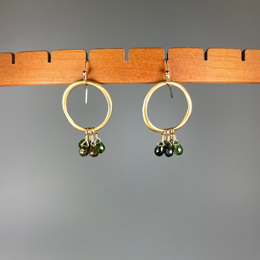 Earthy Tourmaline Fringe Earrings - Heart of the Home PA