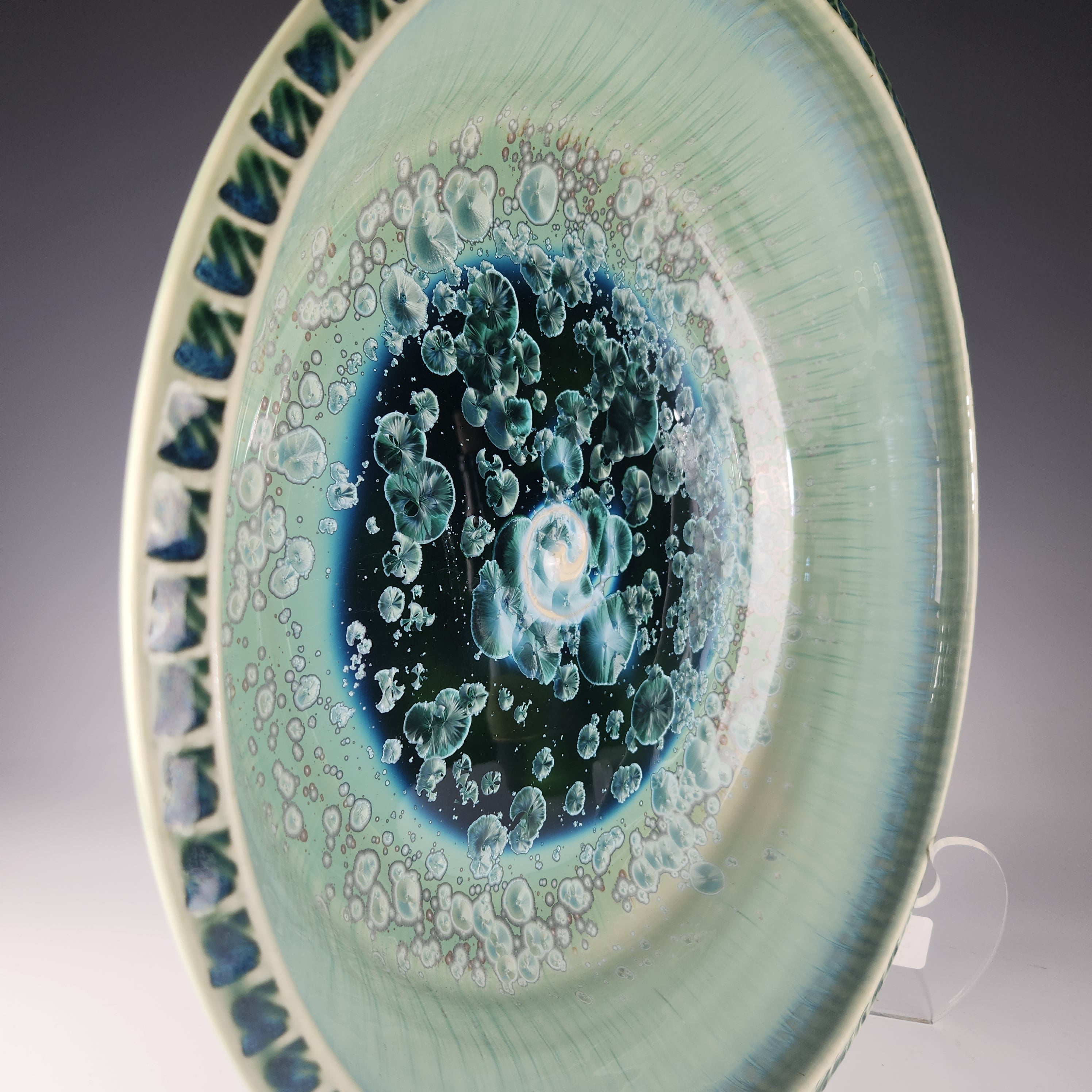 Large Textured-Rim Platter in Patina Green - Heart of the Home PA