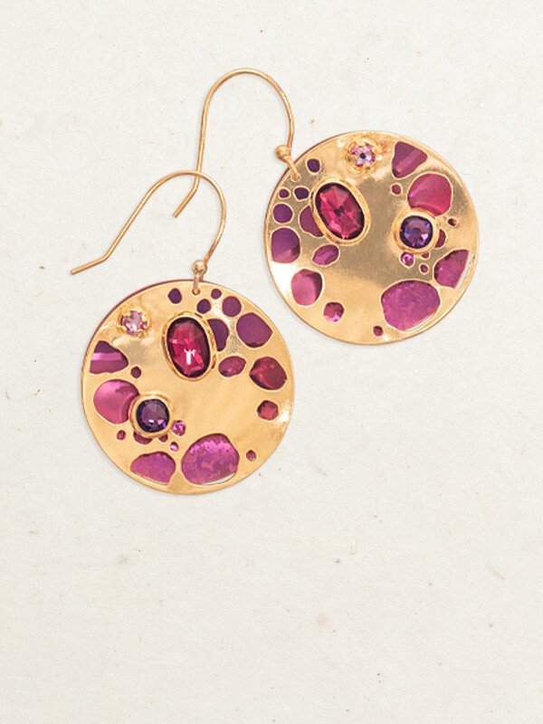 Ocean Depths Earrings in Pink Sunset - Heart of the Home PA