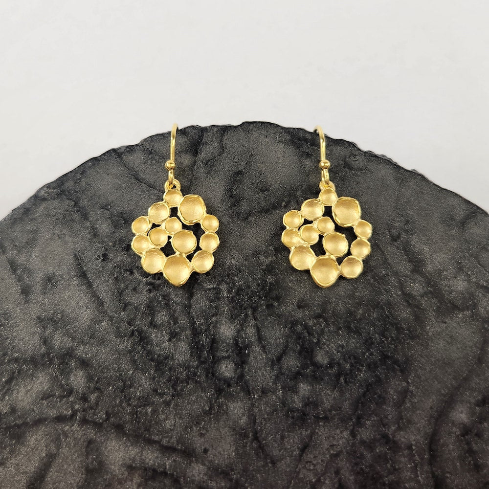 Champage Circle Earrings in Vermeil - Heart of the Home PA