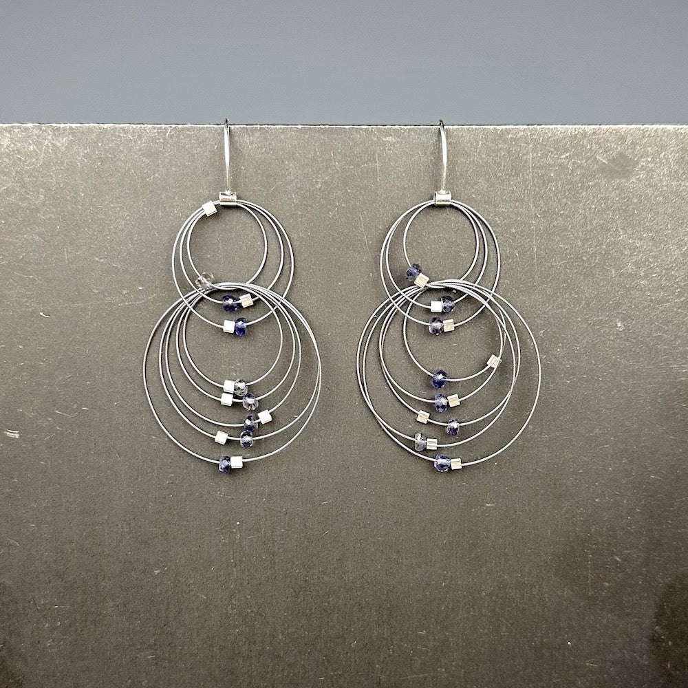 Double Double Earrings in Steel &amp; Iolite - Heart of the Home LV