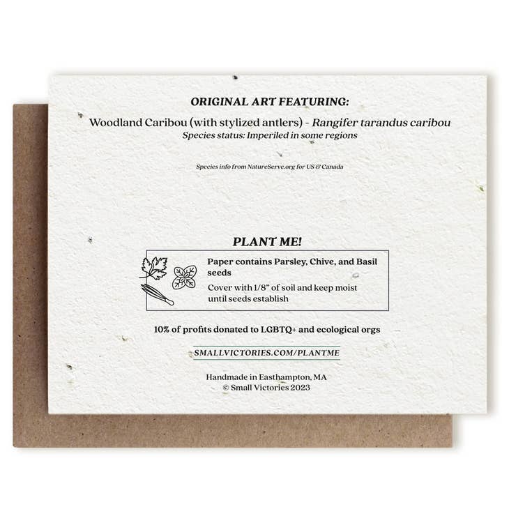 Reindeer Happy Holidays Plantable Herb Seed Card - Heart of the Home LV