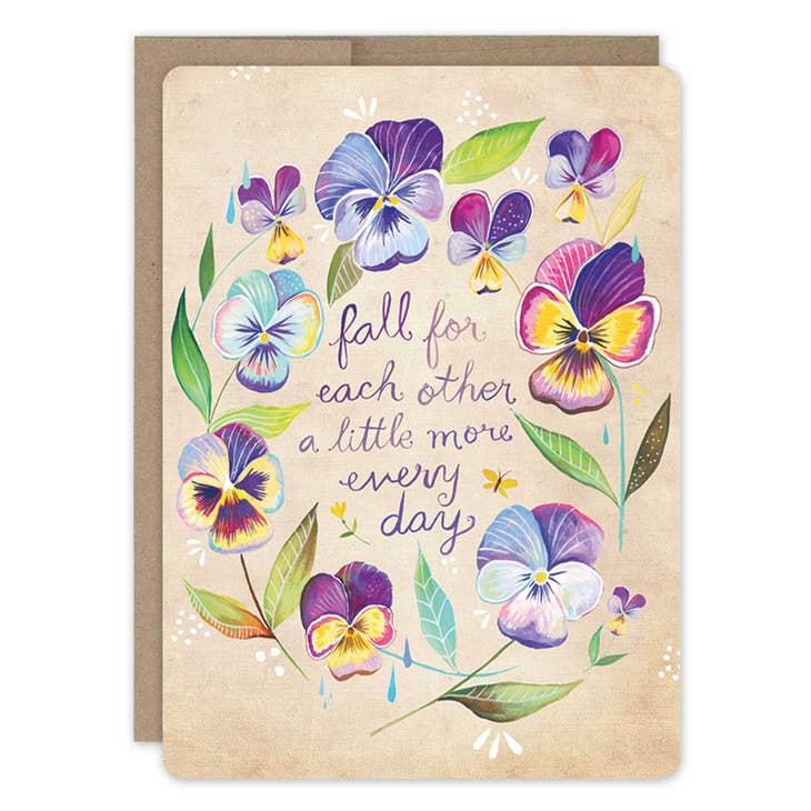 Pansy Wreath Wedding Card - Heart of the Home LV