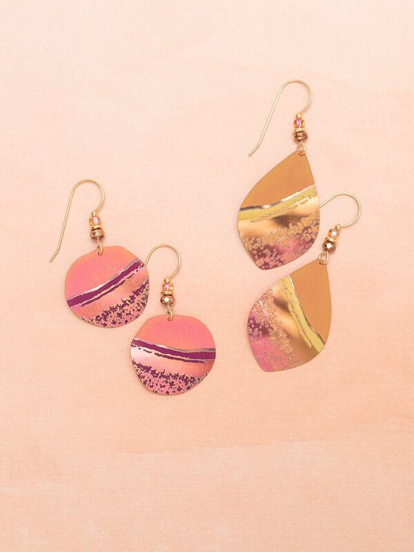 Rip Tide Earrings in Peach Sunset - Heart of the Home PA