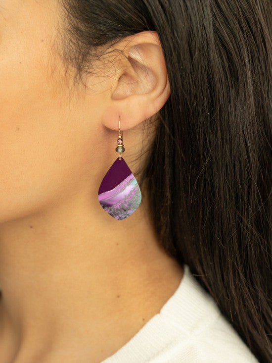 Shorebreak Earrings in Purple Depths - Heart of the Home PA