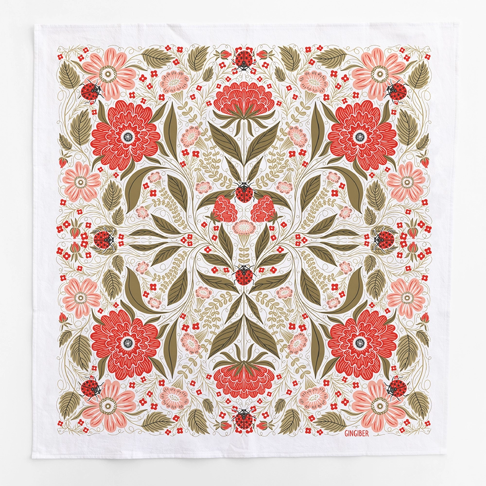 Ladybug Tea Towel - Heart of the Home Inc