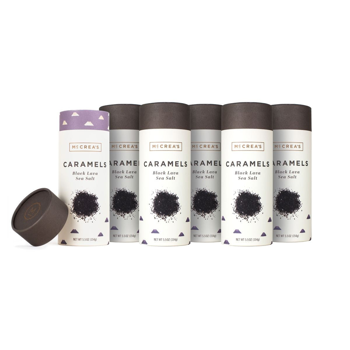 McCrea's Caramels Black Lavea Sea Salt Tube - 19 Pieces - Heart of the Home LV