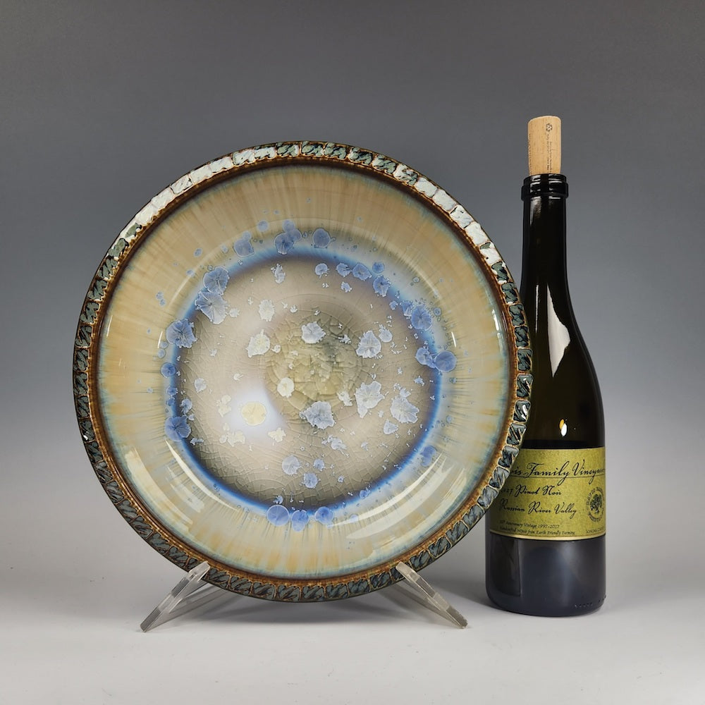 Medium Textured - Rimmed Platter in Dark Olive - Heart of the Home PA