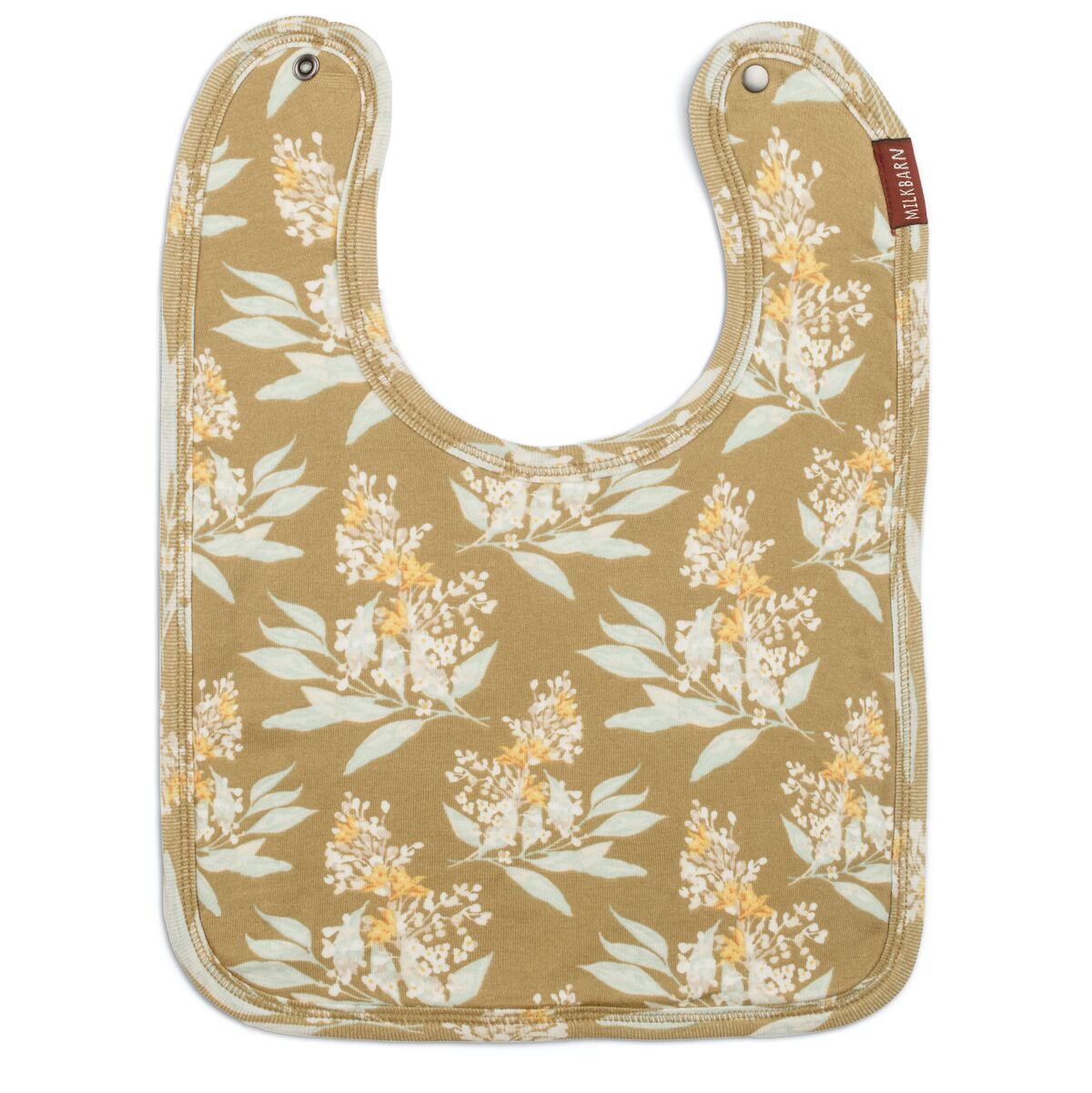 Gold Floral Organic Cotton Bib - Heart of the Home LV