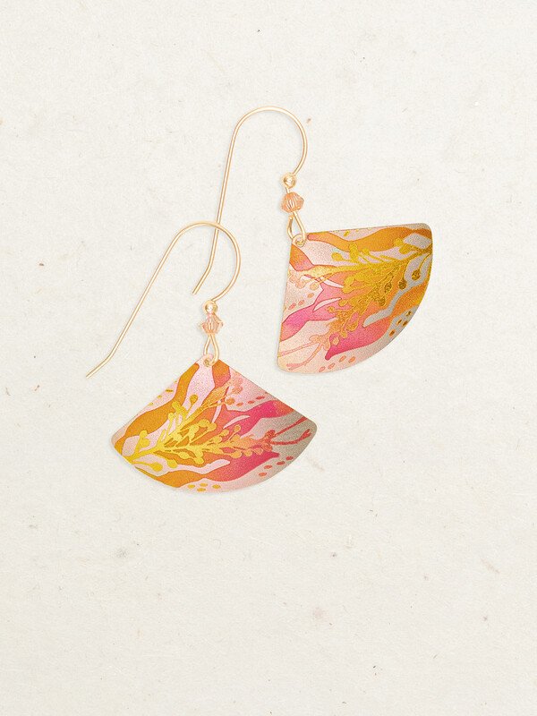 Sea Meadow Earrings in Golden Coral - Heart of the Home PA
