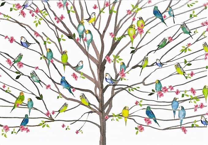 Tree Of Budgies Note Card Set - Heart of the Home LV