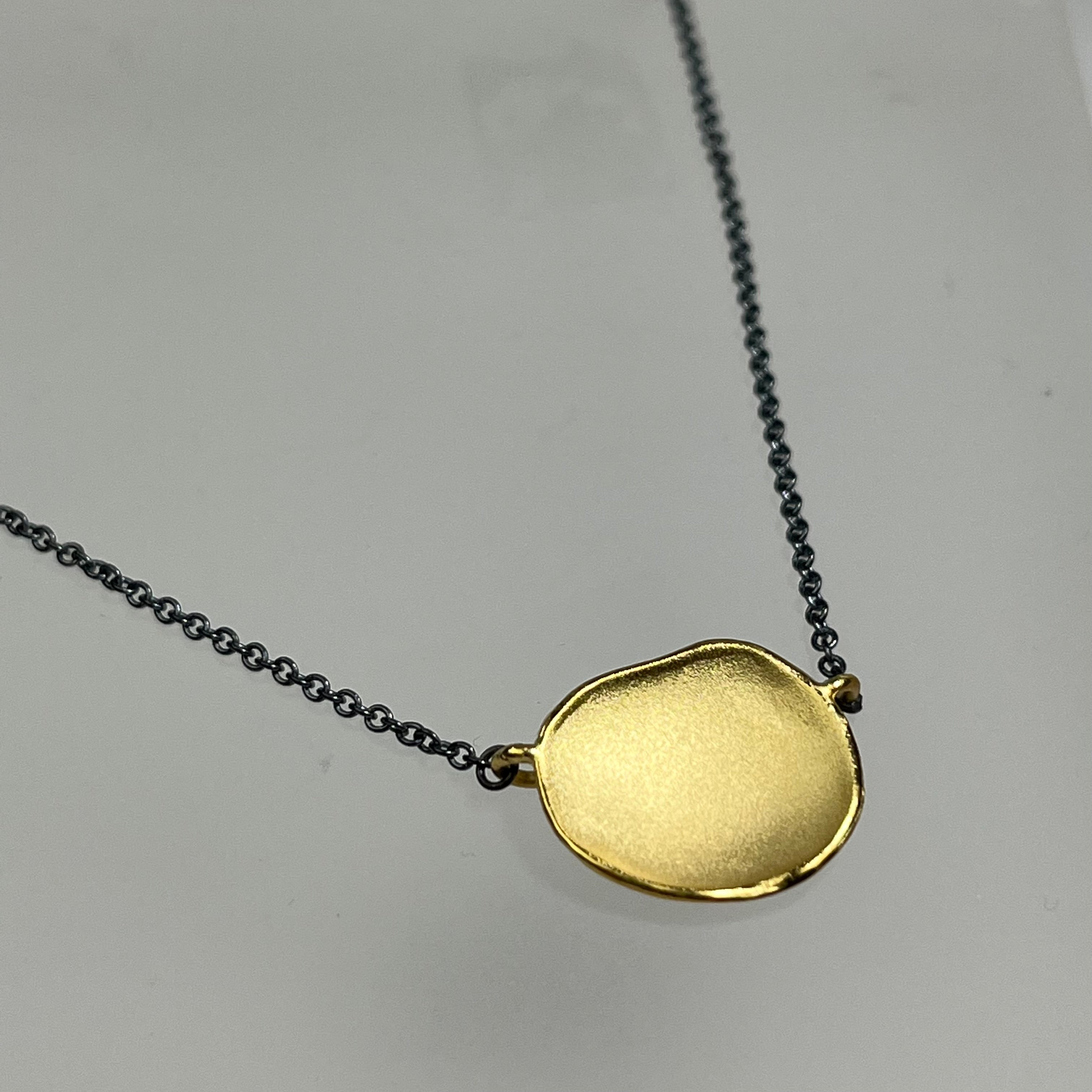 Small Wish Pod Pendant in Gold and Oxidized Silver - Heart of the Home LV