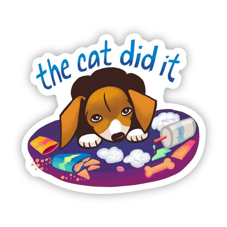 The Cat Did It Vinyl Sticker - Heart of the Home LV