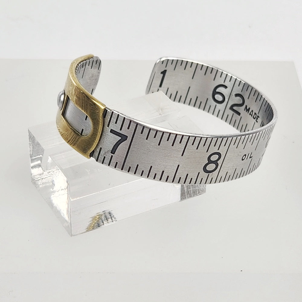 Reclaimed Ruler Cuff Bracelet - 7 to 10 - Heart of the Home LV