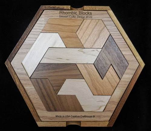 Rhombic Blocks Wooden Puzzle - Heart of the Home LV