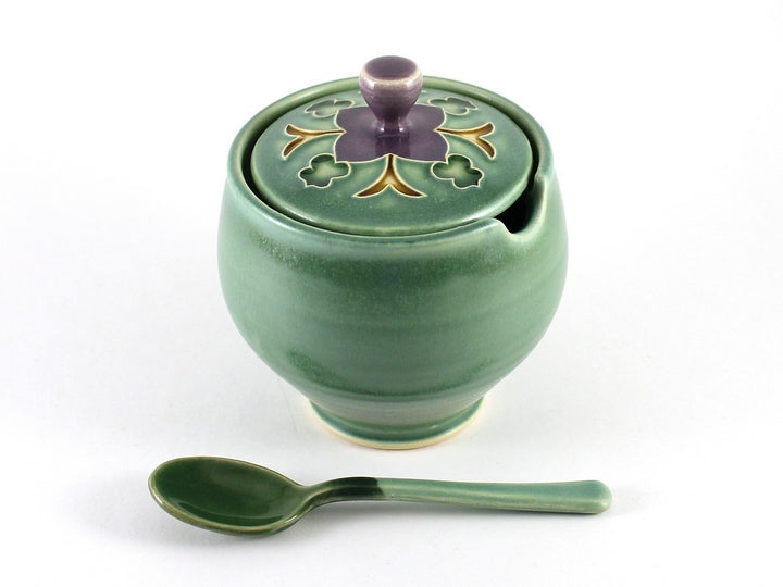 Green Wildflower Ceramic Sugar Bowl - Heart of the Home LV