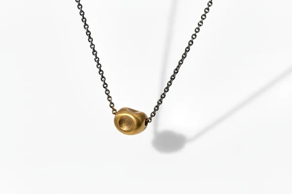 Peony Single Seed Pendant in Warm Bronze
